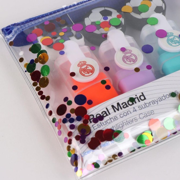 Estuche 4 subrayadores Real Madrid surtido