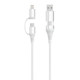 Ewent EC1076 cable USB USB 2.0 2 m USB A/USB C USB C/Lightning 0,48 Gbit/s 60 W Blanco
