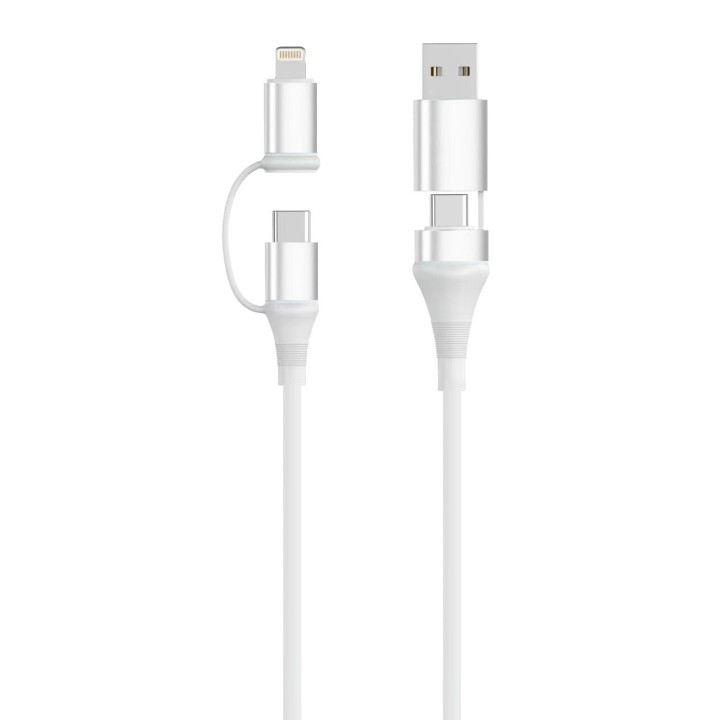 Ewent EC1076 cable USB USB 2.0 2 m USB A/USB C USB C/Lightning 0,48 Gbit/s 60 W Blanco