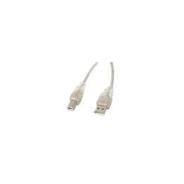 Lanberg CA-USBA-12CC-0050-TR Cable usb 2.0 tipo-a macho a usb tipo-b macho 5m transparente
