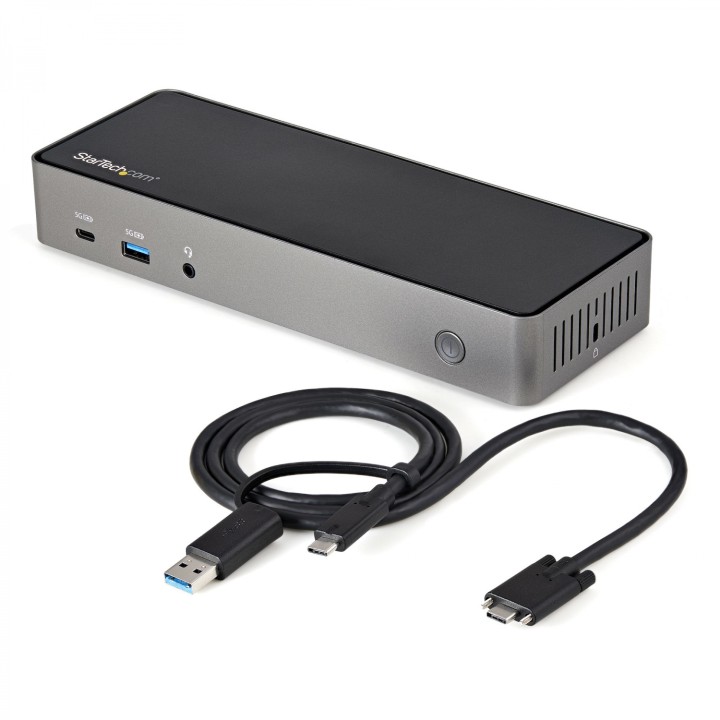 StarTech.com Docking station hibrida universal replicador de puertos con 85W para tres monitores negro gris DK31C3HDPDUE