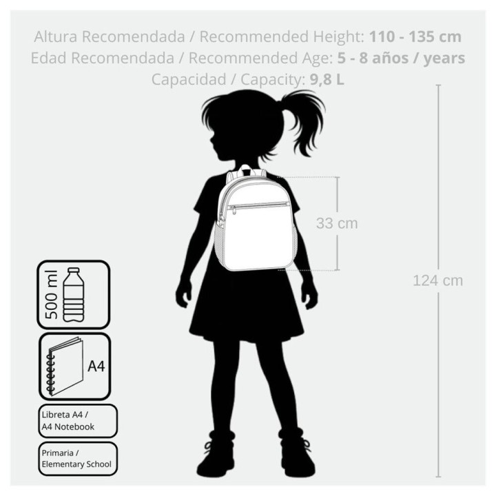 Mochila Happy To Be Me Minnie Disney 33cm adaptable