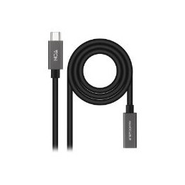 Nanocable USB-C/M a USB-C/H 2m Negro (10.01.4402)