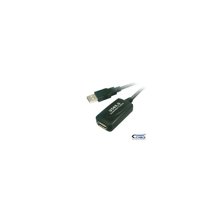 Nanocable USB-A/M a USB-A/H 5m Negro (10.01.0211)