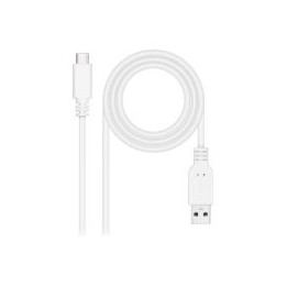 Nanocable USB-A/M a USB-C/M 1m Blanco (10.01.4001-W)