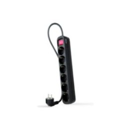 Regleta Nanocable 6xSchuko Interruptor (10.37.0006-BK)