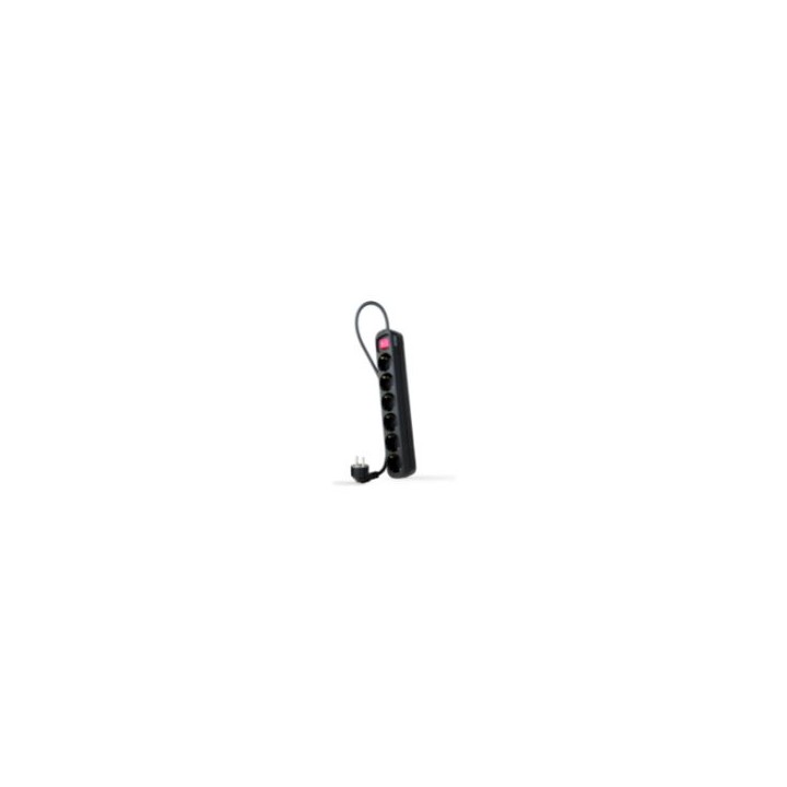 Regleta Nanocable 6xSchuko Interruptor (10.37.0006-BK)