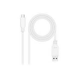 Nanocable USB-A/M a USB-C/M 2m Blanco (10.01.4002-W)