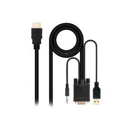 Nanocable HDMI/M a VGA/Jack/USB-A/M Negro (10.15.4350)