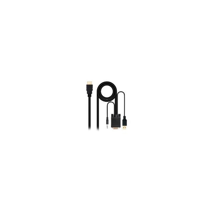 Nanocable HDMI/M a VGA/Jack/USB-A/M Negro (10.15.4350)