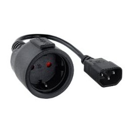 Nanocable C14/M a CEE7/H 25cm Negro (10.22.0901)