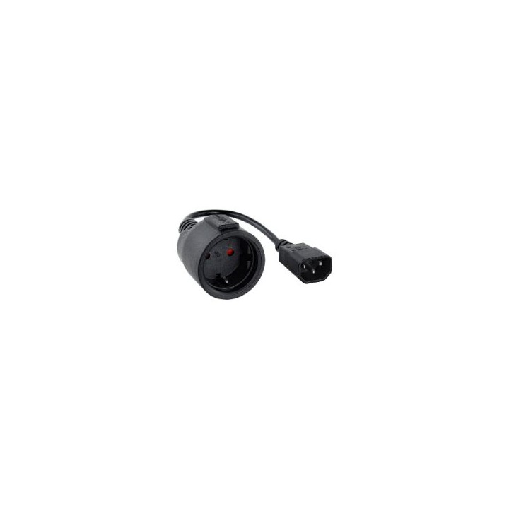Nanocable C14/M a CEE7/H 25cm Negro (10.22.0901)