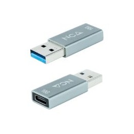 Adaptador Nanocable USB-A/M a USB-C/H Gris (10.02.0013)