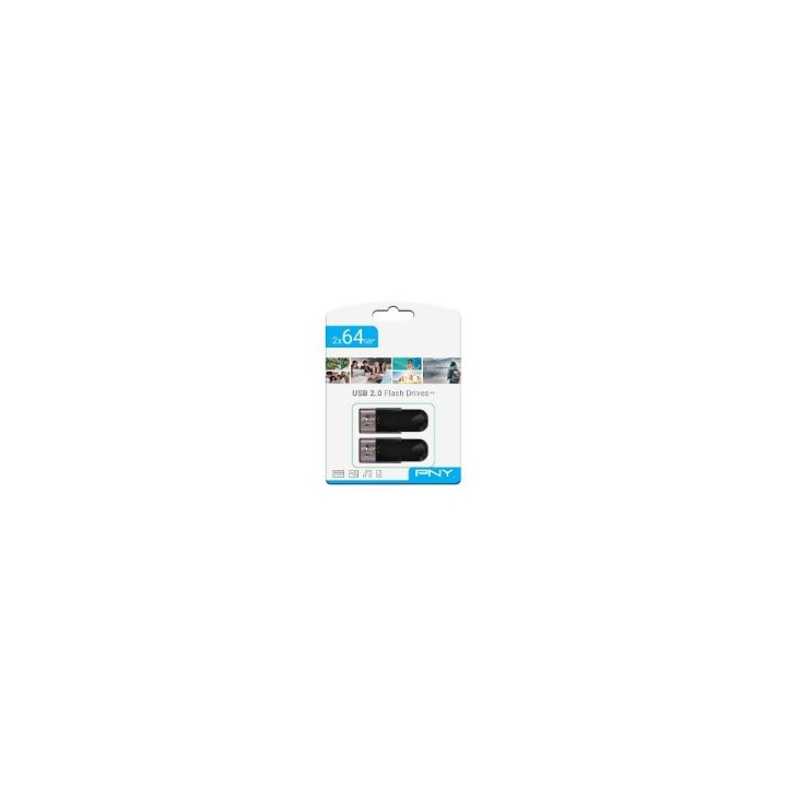 Pendrive PNY Attache4 64Gb USB 2.0 2Un (FD64GATT4X2-EF)