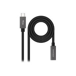 Nanocable USB-C/M a USB-C/H 1m Negro (10.01.4401)