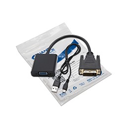 Nanocable DVI/M a VGA/H 10cm Negro (10.16.2008-BK)