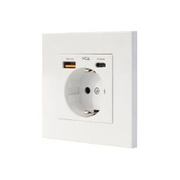 Enchufe Pared Nanocable Schuko/USB-A/USB-C (10.35.0011)