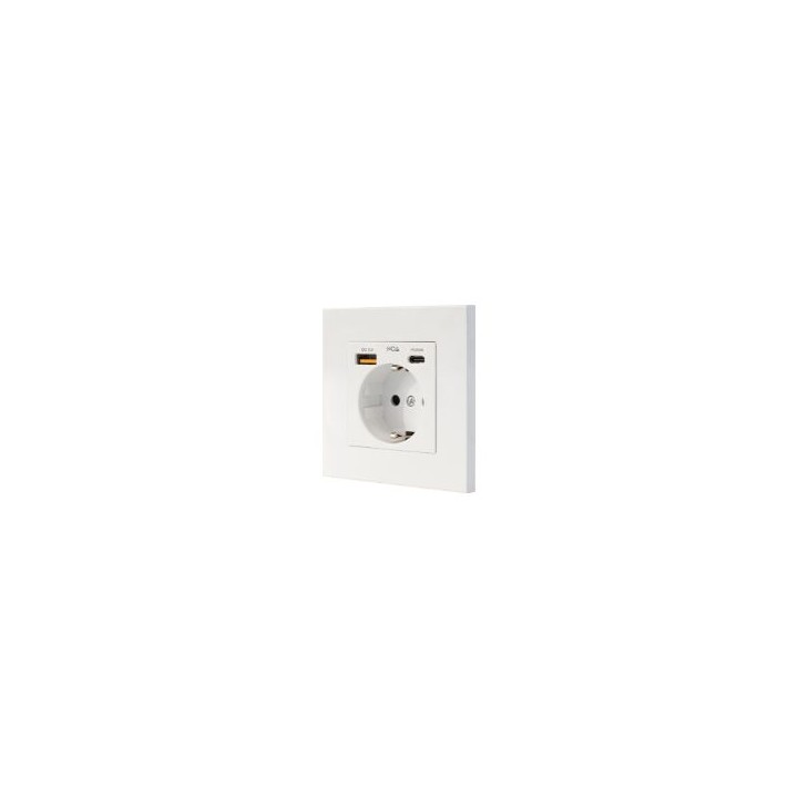 Enchufe Pared Nanocable Schuko/USB-A/USB-C (10.35.0011)