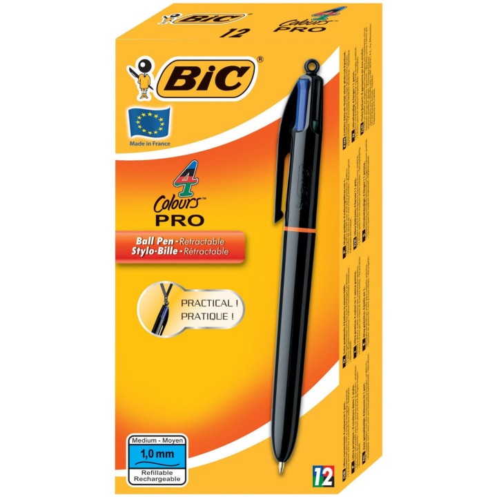 BIC 902129 bolígrafo Negro, Azul, Verde, Rojo Medio 12 pieza(s)