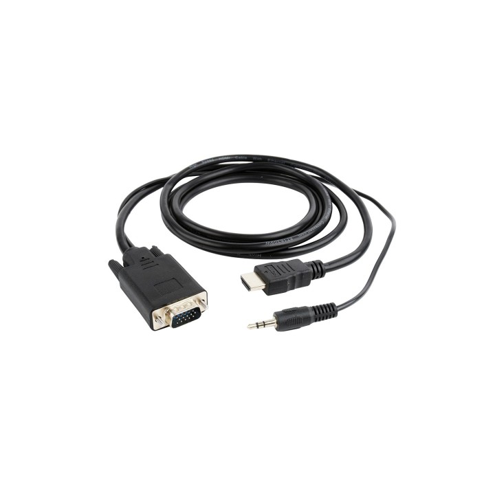 Gembird A-HDMI-VGA-03-6 adaptador de cable de vÍ­deo 1,8 m HDMI tipo A (Estándar) VGA (D-Sub) + 3,5mm Negro