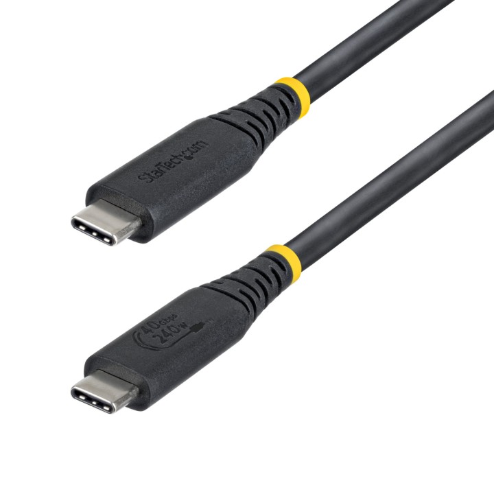StarTech.com Cable USB4 de 1m USB-C - Cable USB Tipo C - Cable DP 2.1 - DP40 - Certificado USB-IF - Compatible con Thunderbolt