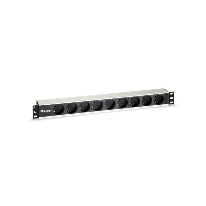 Equip 333292 unidad de distribución de energía (PDU) 9 salidas AC 1U Negro, Plata