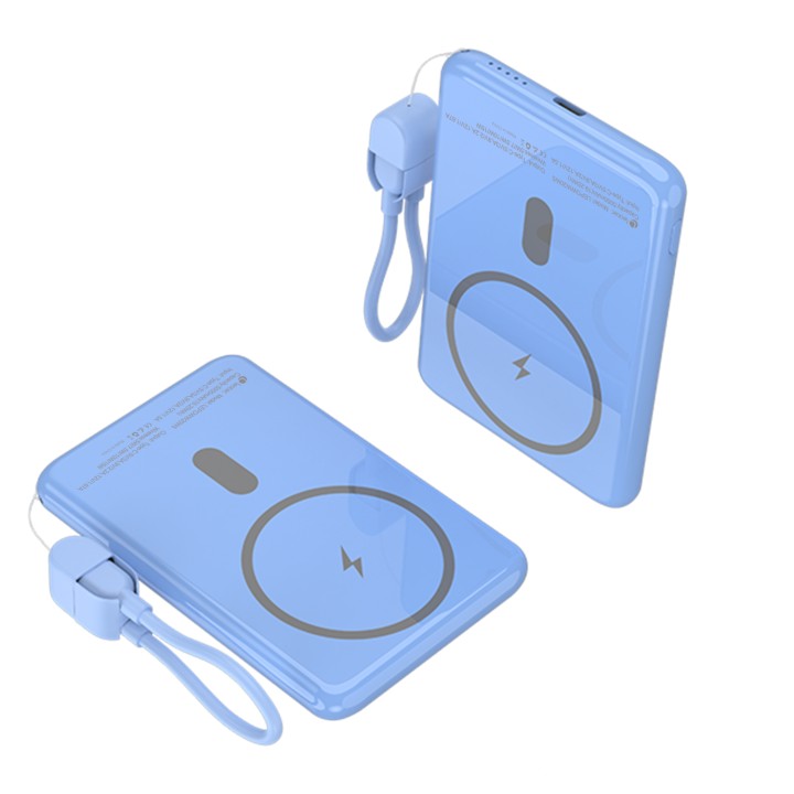 Leotec Power Bank inalámbrico 5000mAh 20W Azul