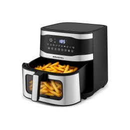 Grunkel MAXYSTEELFRYER freidora Sencillo 9 L Independiente 2200 W Freidora de aire caliente Negro, Acero inoxidable
