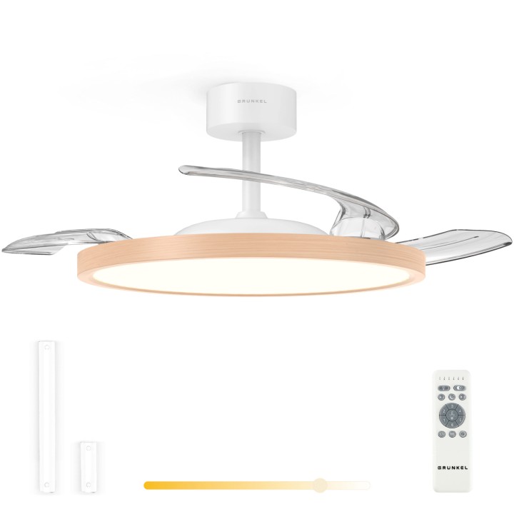 Grunkel SKYWOOD42 ventilador Blanco, Madera