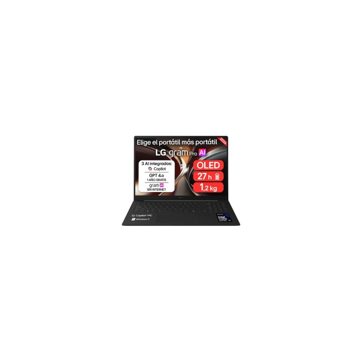 LG Gram Pro 16Z90U 16" Copilot+ PC Intel Core Ultra X7 358H Portátil 40,6 cm (16") WQXGA+ 32 GB LPDDR5x-SDRAM 512 GB SSD