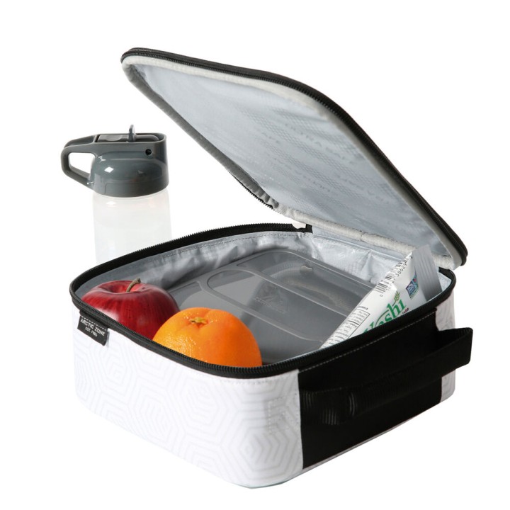 Bolsa porta alimentos termica + tupper + botella Real Madrid
