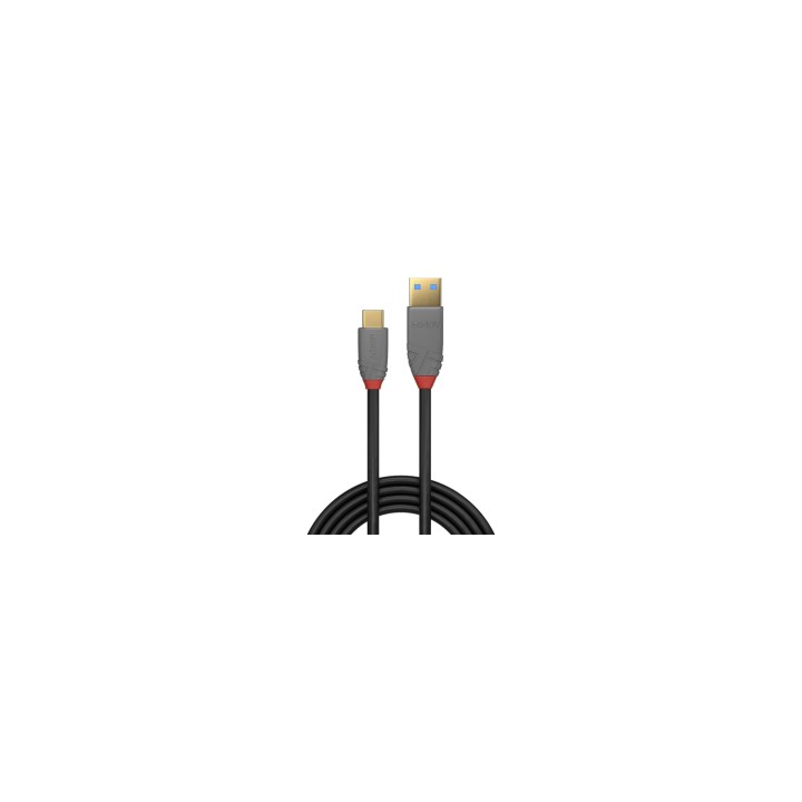 Lindy 36910 cable USB 0,5 m USB C USB A Negro, Gris