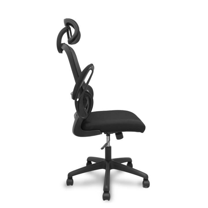 Piqueras y Crespo Silla Pro525 respaldo malla negro asiento tela color negro y cabecero