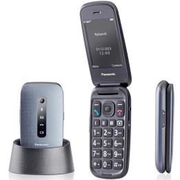 Panasonic KX-TU550EXC Móvil Senior con Base 4G Azul