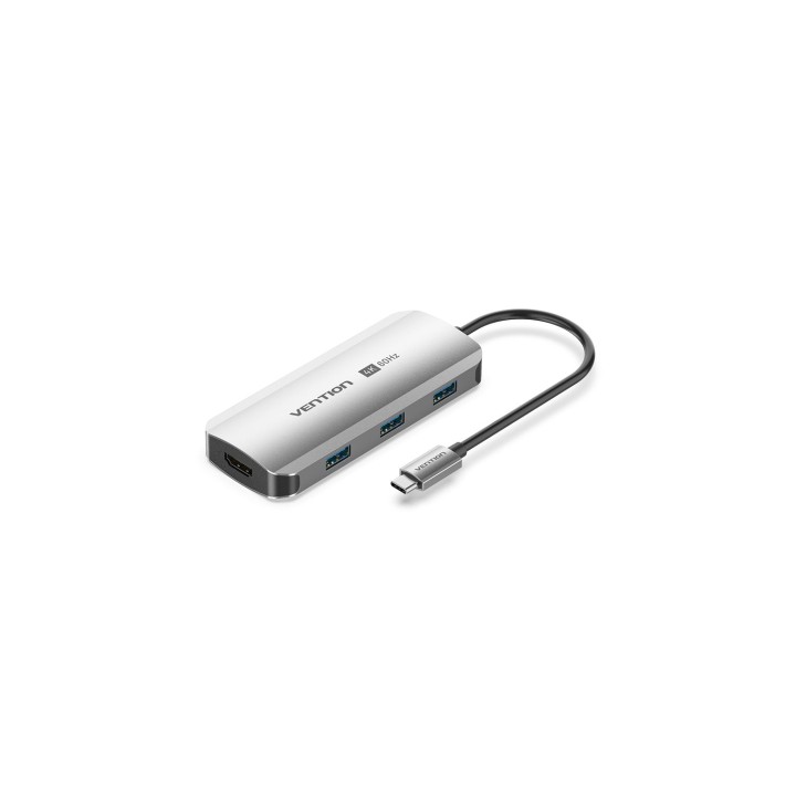 Vention TGESB base para portátil y replicador de puertos Alámbrico USB 3.2 Gen 1 (3.1 Gen 1) Type-C Gris