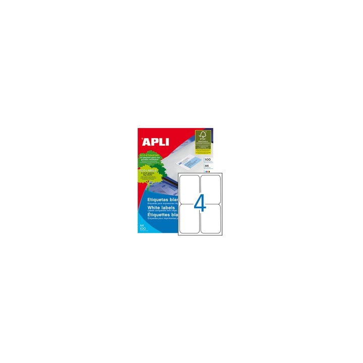 Apli Etiquetas adhesivas 100 hojas blanco