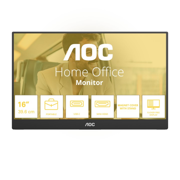 AOC 16T20E2 monitor o TV portátil Monitor portátil Negro 39,6 cm (15.6") LED 1920 x 1080 Pixeles