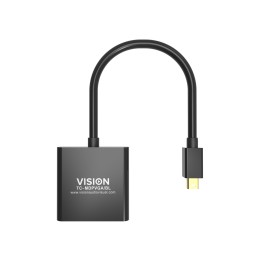 Vision TC-MDPVGA/BL adaptador de cable de vídeo Mini DisplayPort VGA (D-Sub) Negro