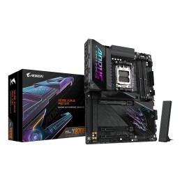 GIGABYTE X870E AORUS PRO X3D Placa Base - Compatible con procesadores AMD Ryzen 9000, VRM digital de 18+2+2 fases, hasta