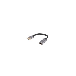 Lanberg AD-DP-HD-04 adaptador de cable de vídeo 0,2 m DisplayPort HDMI Plata, Negro