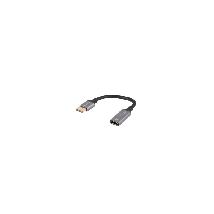 Lanberg AD-DP-HD-04 adaptador de cable de vídeo 0,2 m DisplayPort HDMI Plata, Negro