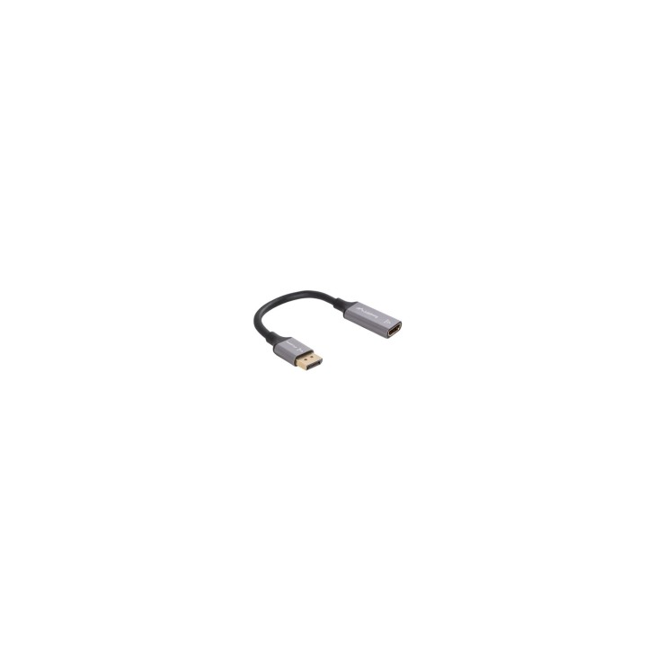 Lanberg AD-DP-HD-04 adaptador de cable de vídeo 0,2 m DisplayPort HDMI Plata, Negro
