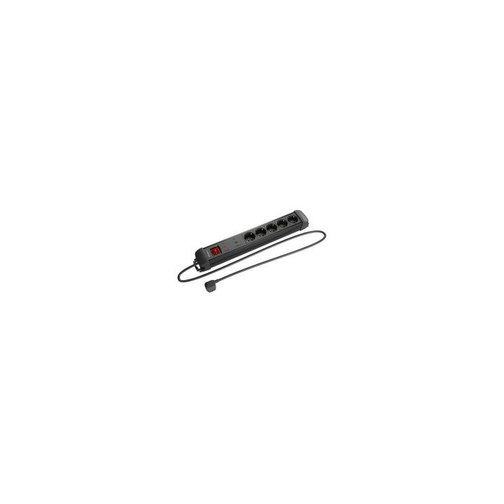 Lanberg SP1-05F-0150-BK base múltiple 1,5 m 5 salidas AC Interior Negro