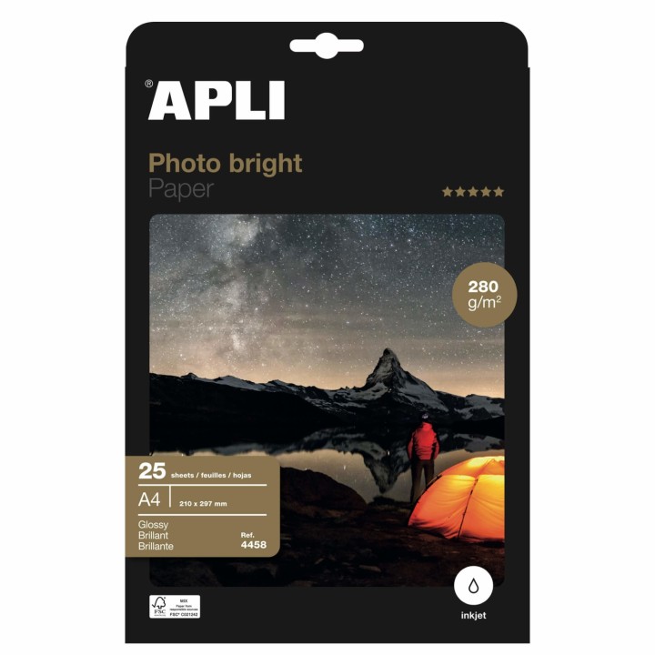 APLI 04458 papel fotográfico Blanco