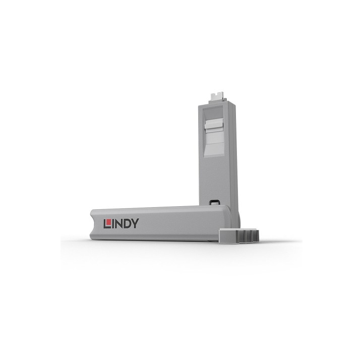 Lindy 40427 bloqueador de puerto Bloqueador de puerto + clave USB Tipo C Blanco 5 pieza(s)