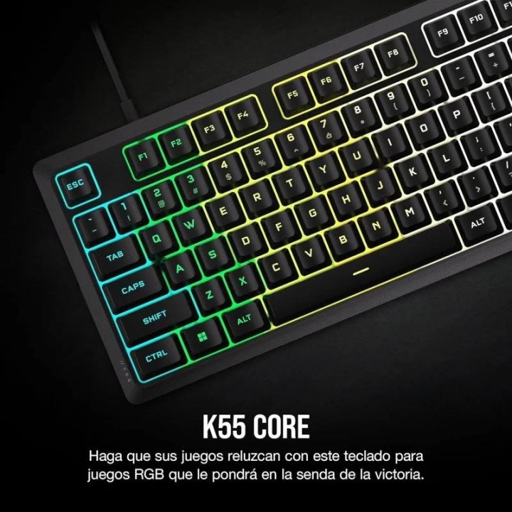 TECLADO GAMING CORSAIR K55 USB ICUE BLACK