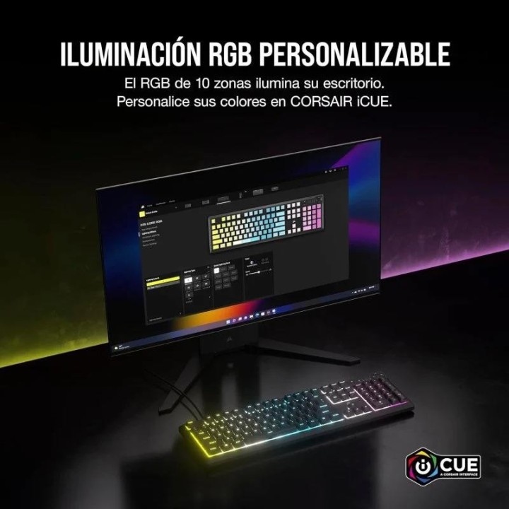 TECLADO GAMING CORSAIR K55 USB ICUE BLACK