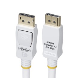 StarTech.com Cable DisplayPort 1.2 Certificado VESA Blanco de 1,8m - Cable DP 1.2 para Monitor - 4K 60Hz - 21,6Gbps - con