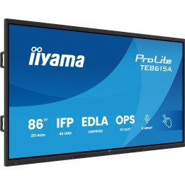 iiyama TE8615A-B2AG pantalla de señalización Diseño de quiosco 2,17 m (85.6") Wifi 550 cd / m² 4K Ultra HD Negro Pantalla