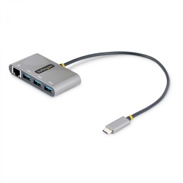 StarTech.com Hub Adaptador USB-C con Ethernet de 3 Puertos USB-A - Red Ethernet Gigabit RJ45 - USB 3.0 5Gb - Alimentado por el
